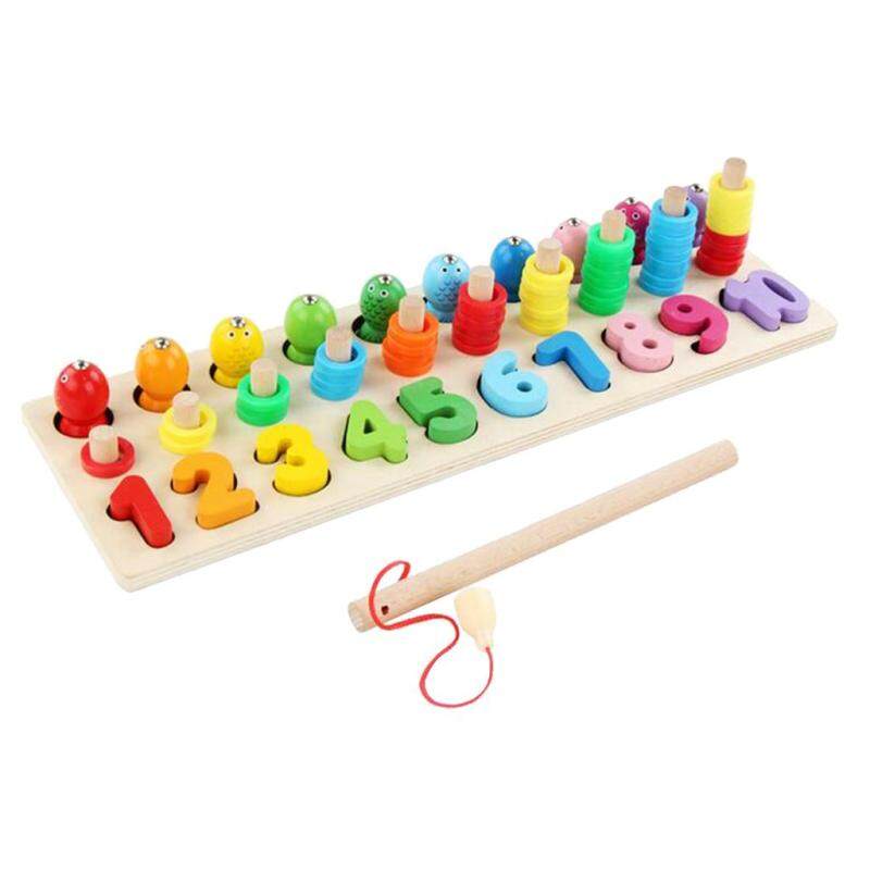 BolehDeals Magnetic Fishing Games Wooden Toy Set 14 Fishes 1 Fishing Pole for Kids Malaysia