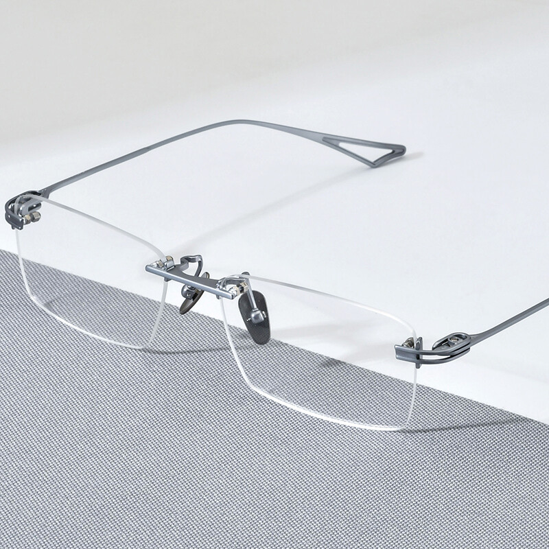 FONEX Titanium Glasses Frame Men New Rimless Square Matte Eyeglasses Optical Frame Eyewear Act-fix