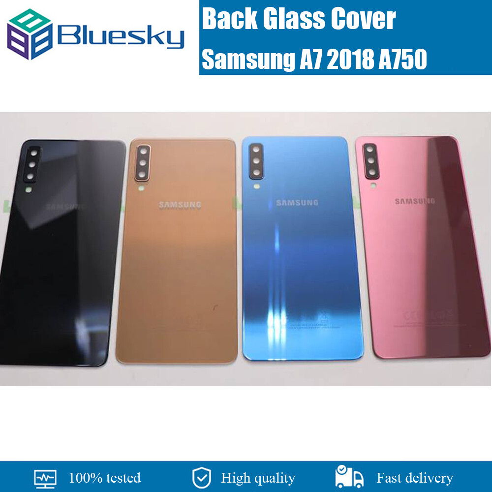 Back Glass Cover Door Housing For Samsung Galaxy A7 A750 A750F A750FD 2018 Replacement Repair with Camera Glass Lens