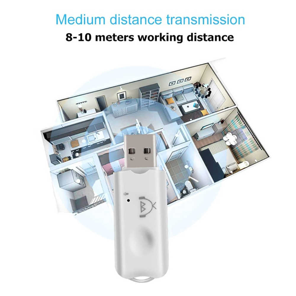 Mini Bluetooth Music Receiver Wireless Handfree Car Kit Audio USB Stereo Adapter Built in Mic for Speaker MP3 Player