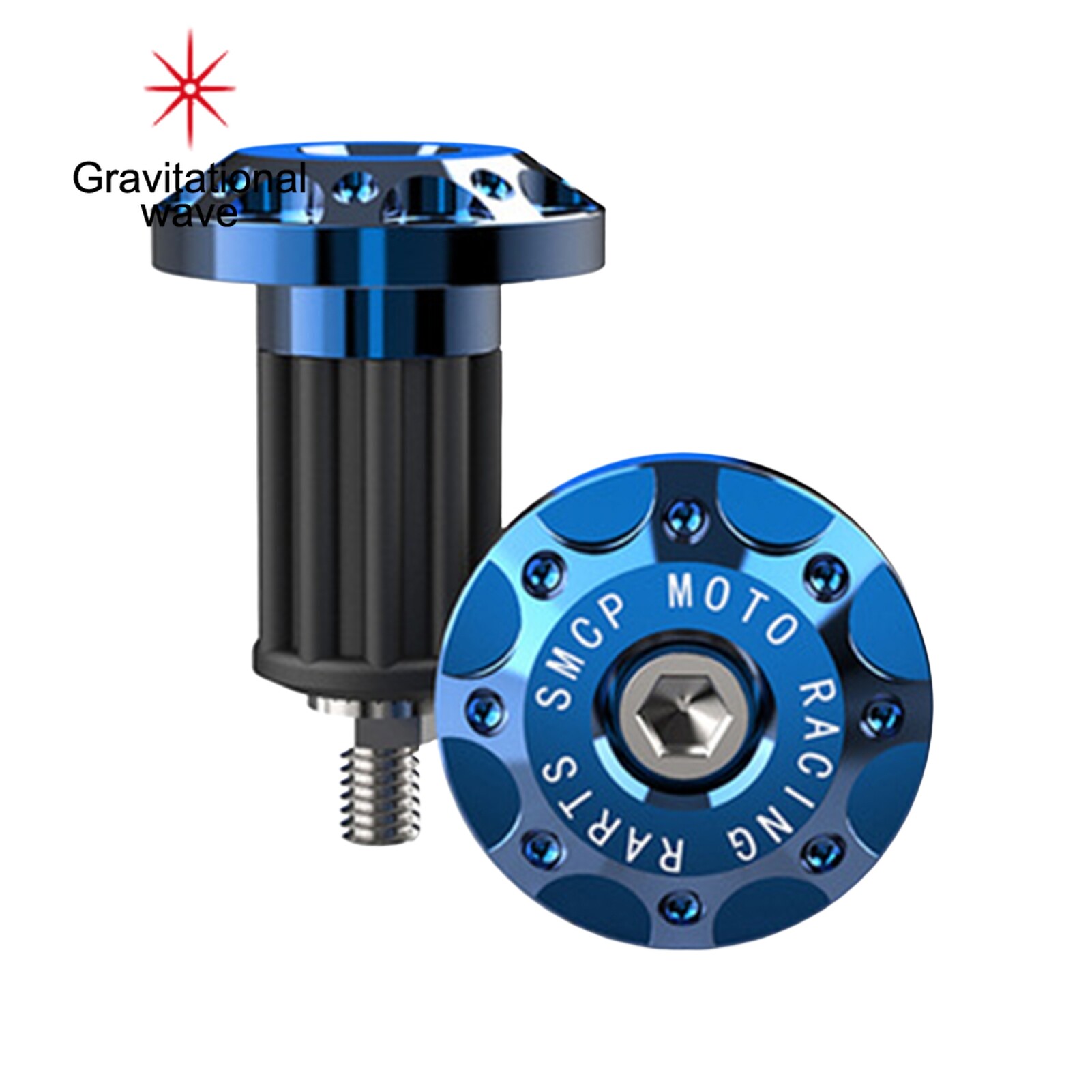Gravitational wave 1 Pair Motorcycle Handlebar Plugs High Low Temperature Resistance Waterproof Non-slip Aluminum Alloy Handlebar Caps End Caps for Motorbike