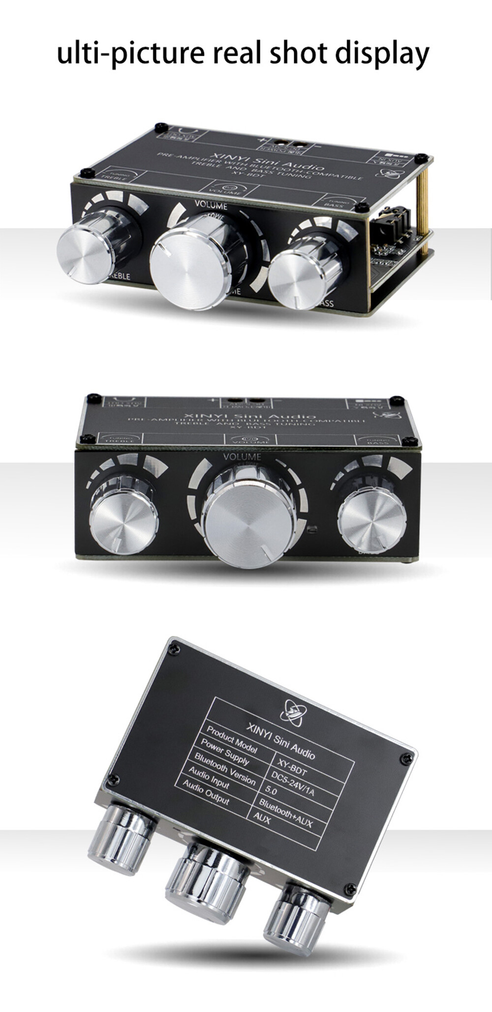 【Ready Stock&Free Shipping】Original Aideepen XY-BDT Bluetooth 5.1 Decoder Board Dual-channel AUX Stereo High and Low Tone Pre-module 360-degree Stepless Tuning