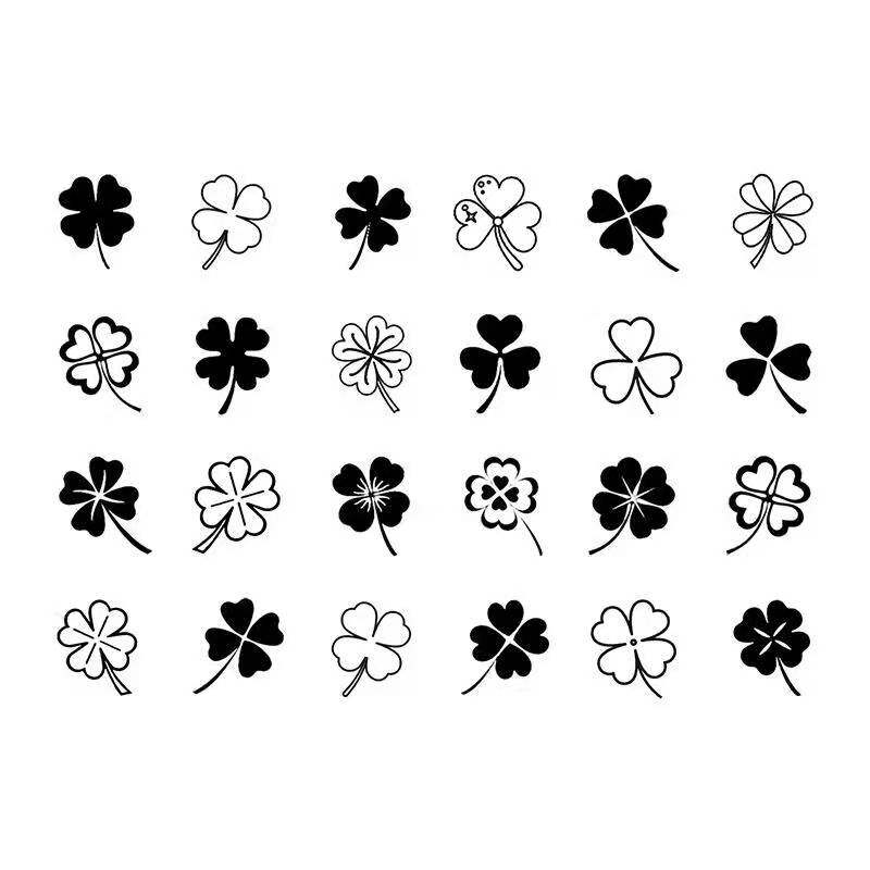 Four-leaf clover temporary tattoo stickers waterproof female long ...