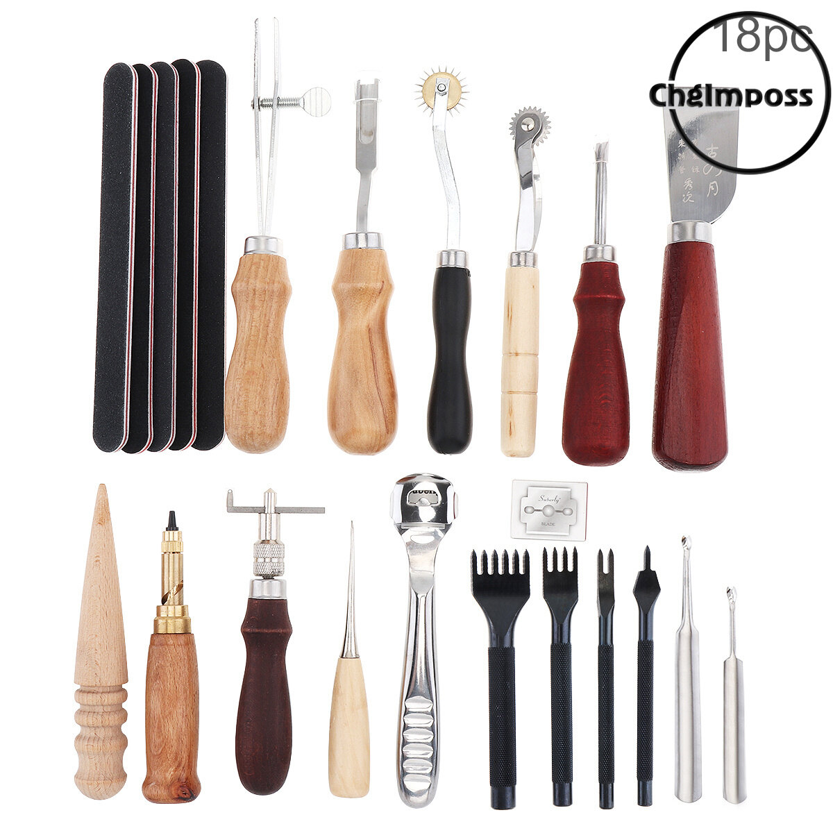 Bộ Dụng Cụ Làm Việc Khắc Dập Khâu Thủ Công, Yên Groover Da Craft Kit, Thiết Thực Cho Tự Làm