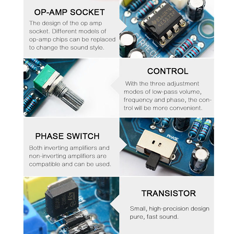 2.1 Channel Subwoofer Preamp Board Low Pass Filter Pre-Amp Amplifier ...