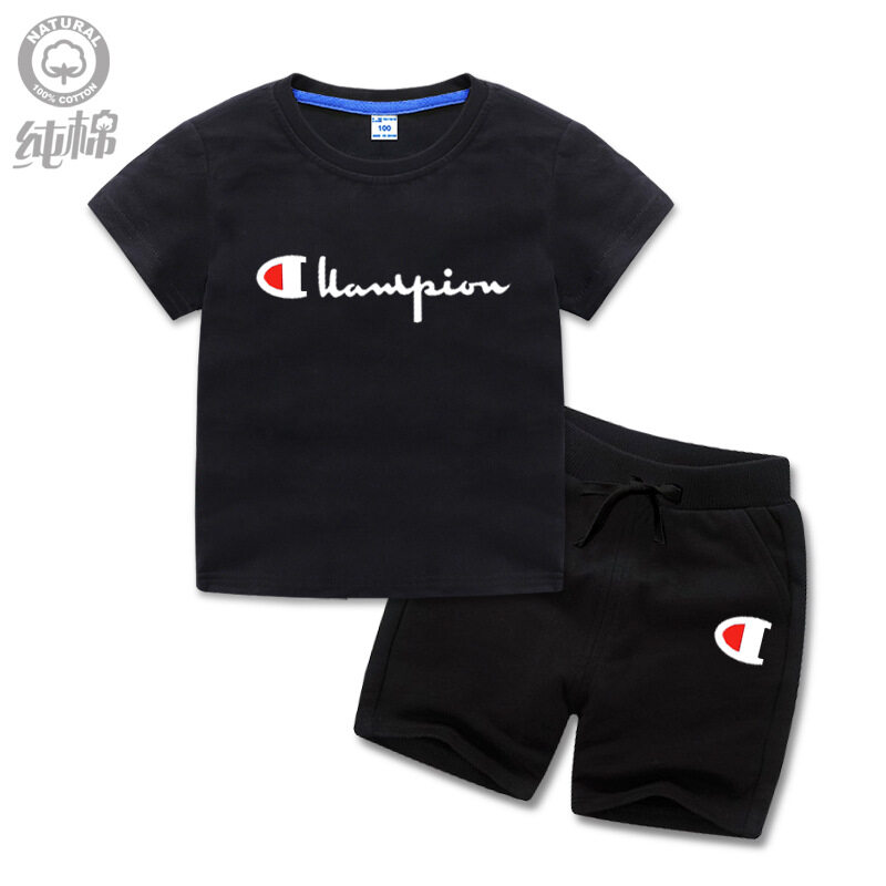 Champion shorts and t shirt outlet set