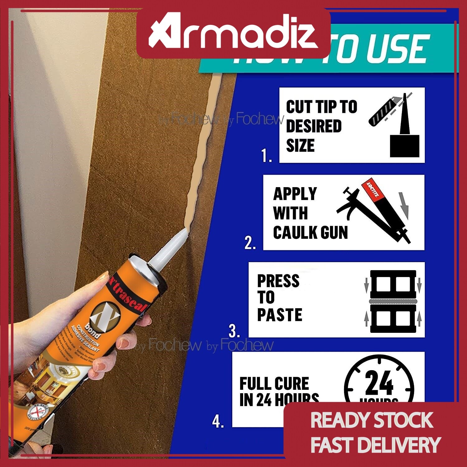 AMZ X'traseal X'Bond Adhesive Sealant 300ML Shiplap Accent Wall Heavy