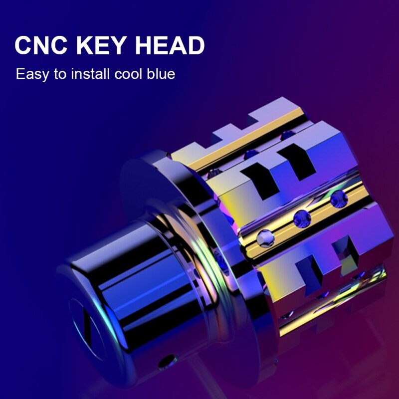 General Cnc Modified Burnt Titanium Key Head + Key Chain Set Accessories