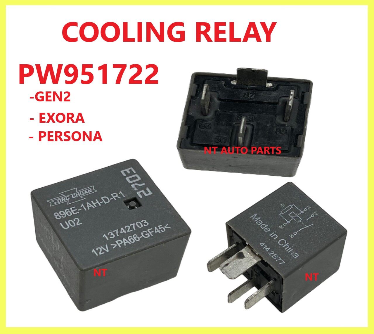 100 ORIGINAL PROTON PREVE & SUPRIMA FAN ISO MINI RELAY K1 & K2