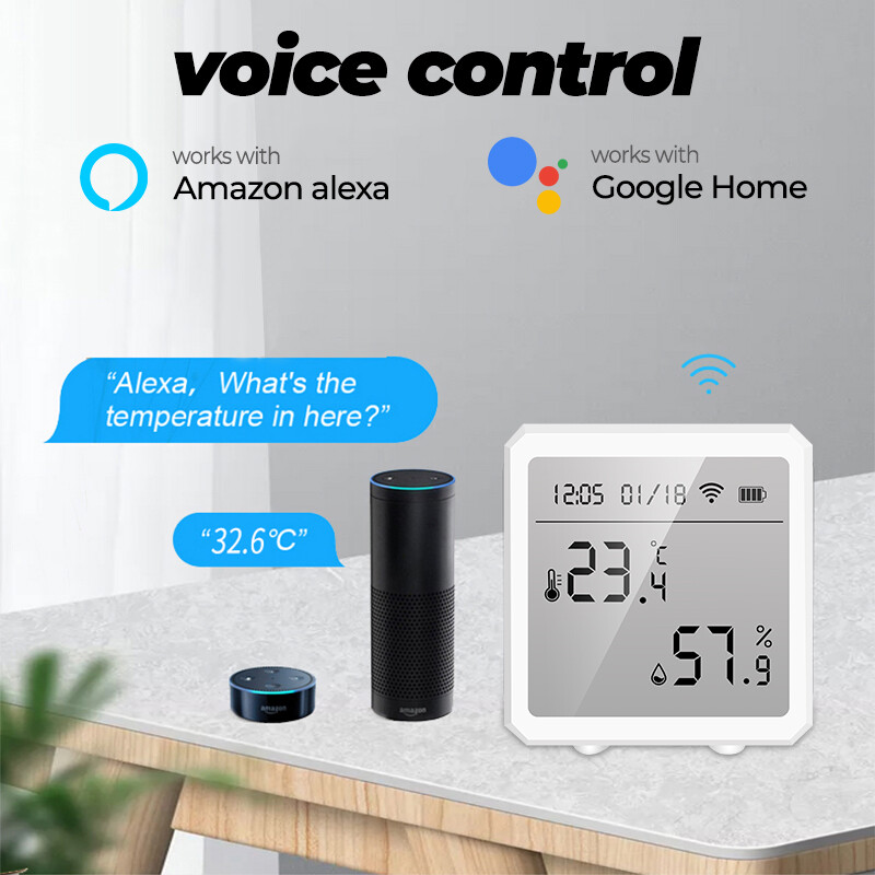 RCYAGO Tuya Đồng Hồ Đo Nhiệt Độ Bluetooth Bộ Kiểm Tra Nhiệt Độ Từ Xa WIFI Bộ Điều Khiển Nhiệt Độ Bộ Điều Khiển Ẩm Kế Điều Khiển Giọng Nói Cho Gia Đình