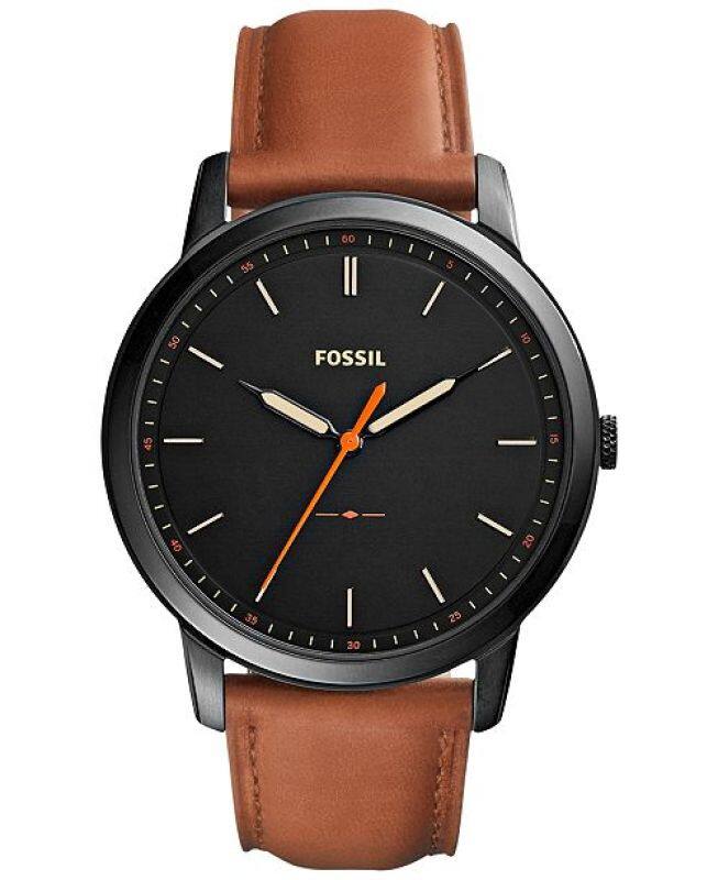 Authentic Fossil Men Minimalist Black Dial Brown Leather Watch FS5305 Jam Tangan Lelaki Malaysia