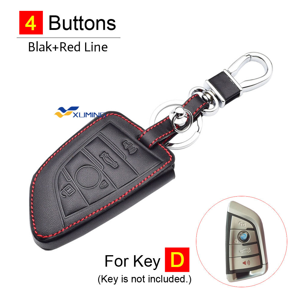 Leather car key case cover keychain protector for bmw e90 e60 e70 e87 1 3 5 6 series m3 m5 x1 x5 x6 z4 accessories