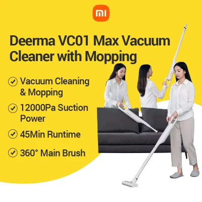 [Malaysia Store] Deerma VC01 MAX 12000pa Handheld Wireless 2in1 Stick Vacuum & Sweeping Mop Cleaner