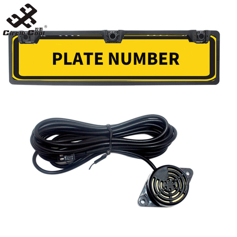 Circle Cool Eu Europe Car License Plate Frame Car Parking Sensor Kit