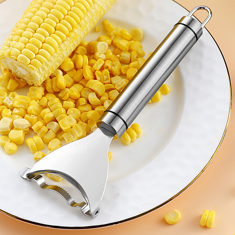 【On Sale】304 Stainless Steel Corn Thresher Stripper Peeler Kitchen Tool Corn Cutter Cob Peeler Stripper Kerne