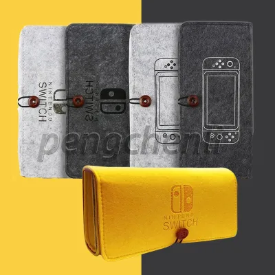 Felt Carrying Pouch Case Ultra Slim For NS Nintendo Switch Console with Game Card Slot Portable Carry Soft Bag Sewing Storage Pack