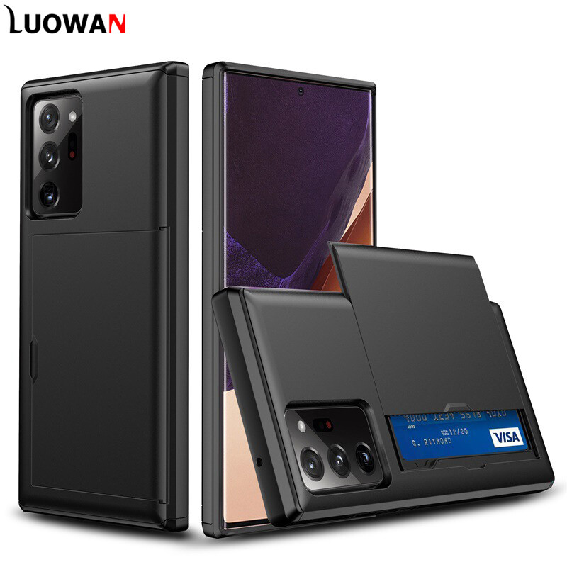 LUOWAN Mobile Phone Cover For Samsung Galaxy Note 20 Ultra/Note 20/Note 10 Plus/Note 10/Note 9/Note 8 Case Sliding Phone Cover 2-in-1 Anti-fall Phone Protective Cover Could Hold Cards