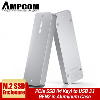 Ampcom Nhôm NVMe Bộ Chuyển Đổi Có Vỏ Bao, M.2 PCIe SSD (M Key) Để USB 3.1 Gen 2 Bên Ngoài Ổ Cứng Lưu Trữ Thể Rắn Trường Hợp Tốc Độ Lên Đến 10Gbps Hỗ Trợ UASP Cho M.2 NVMe SSD 2280 2260 2242 thumbnail
