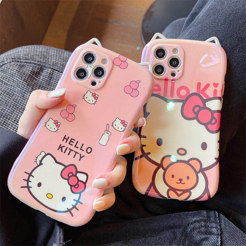 Cute Kitty Cat Pattern Phone Case for IPhone 11 12 13 Pro Max Case Cartoon Cute Phone Case for IPhone 7 8 Plus XR Xs Max Back Cover
