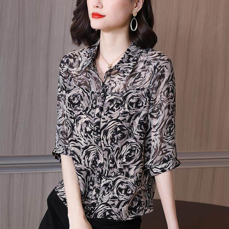 【SW】Autumn and winter rose print coat for the elderly
