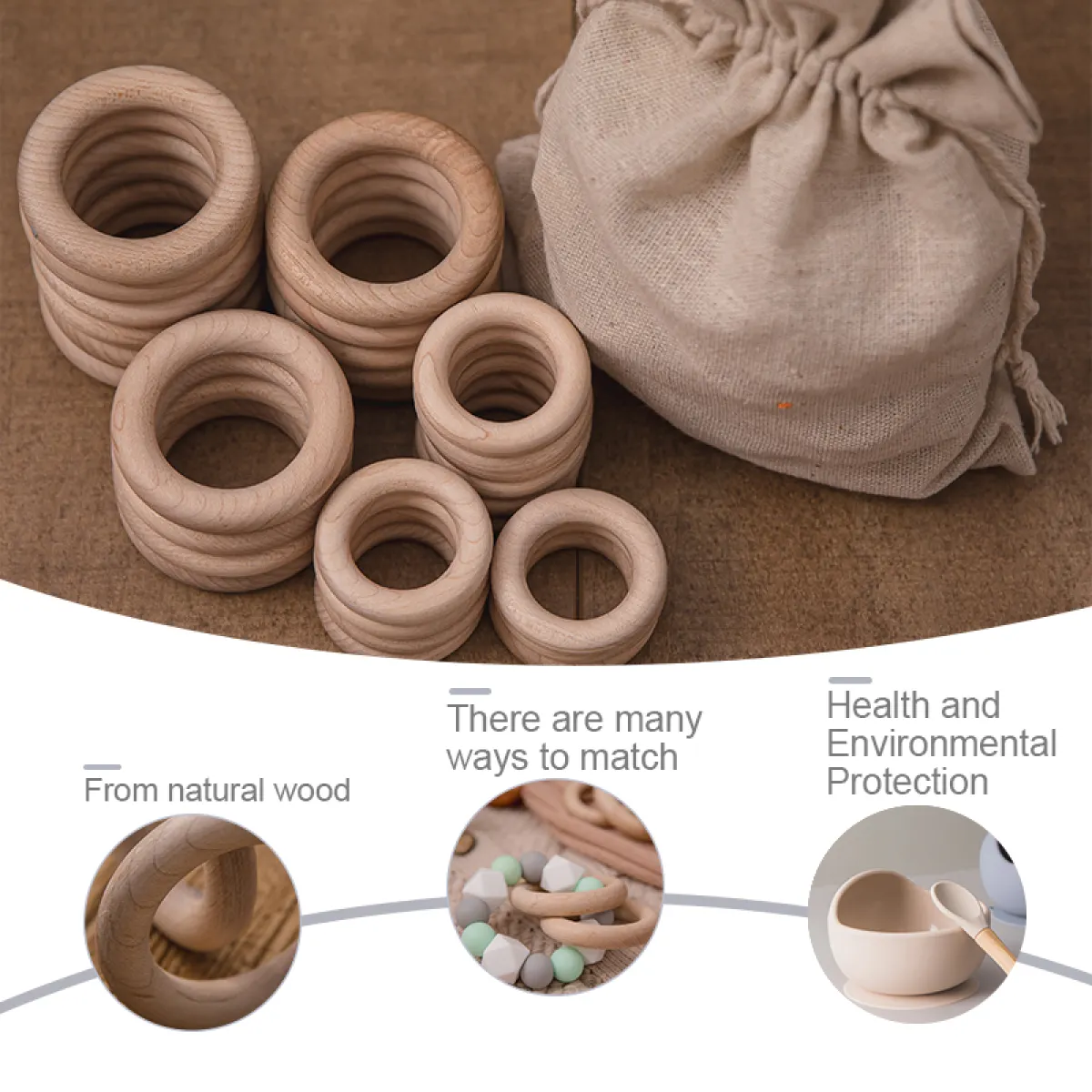 baby safe wooden rings