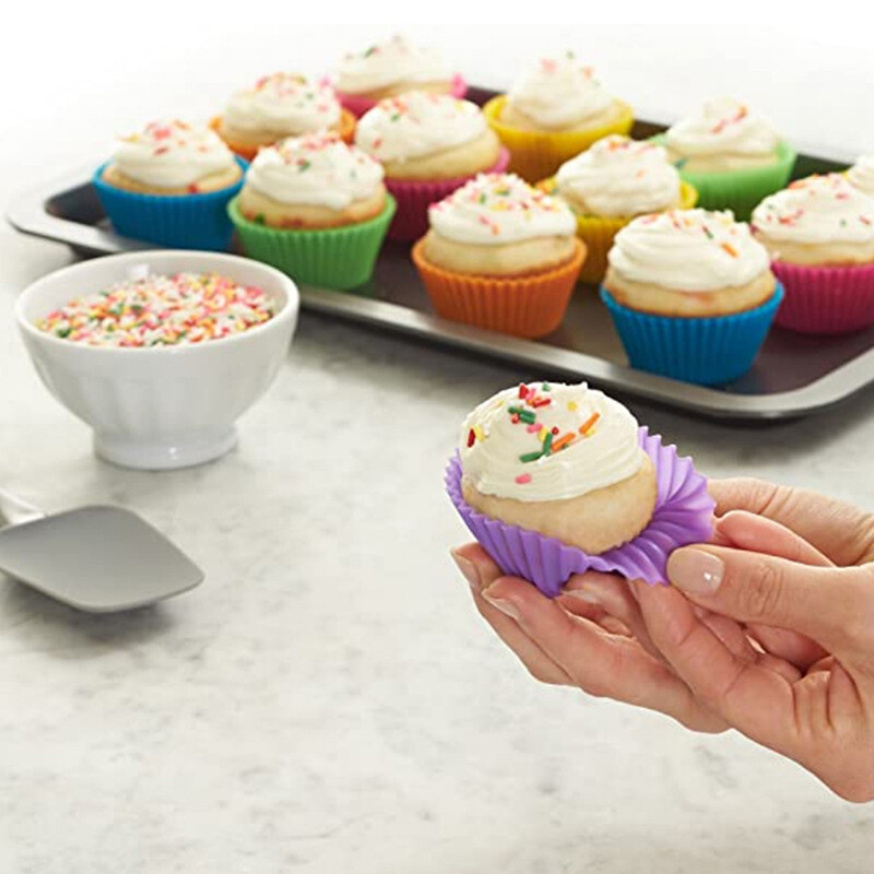 fanghui Silicone Cake Mold Round Shaped Muffin Cupcake Baking Molds Kitchen Bakeware