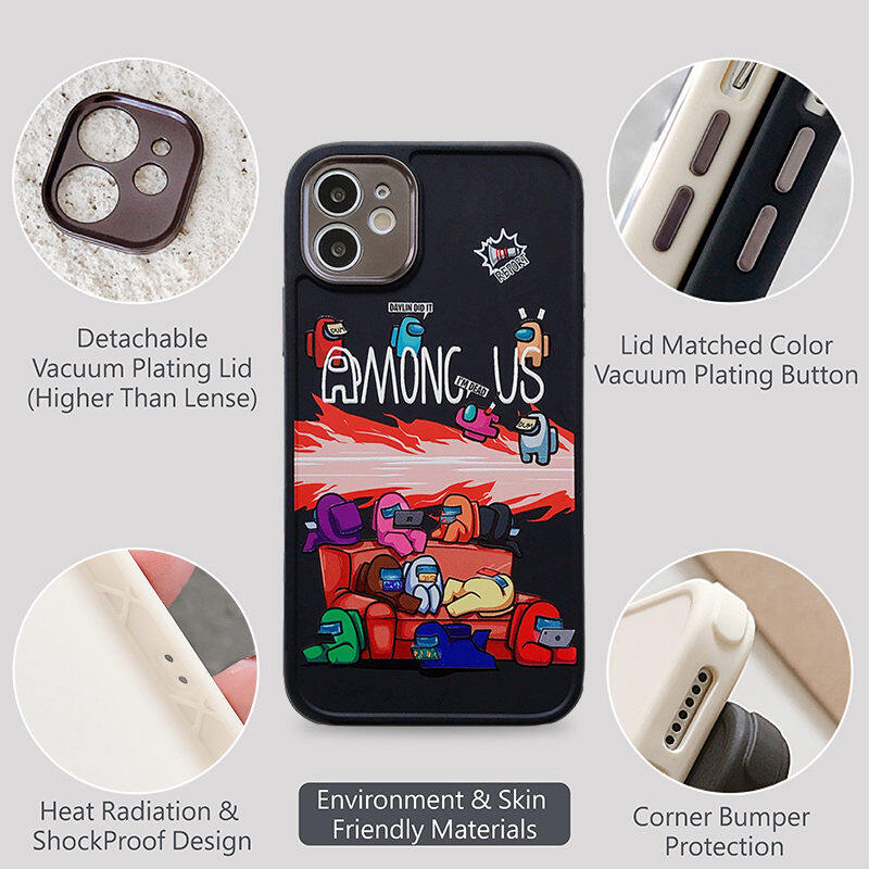 Game Characters Peas Battle Pattern Phone Case for IPhone 7 8 Plus SE 2020 Case IPhone 12 Pro Max Cute Cartoon Cover Case for IPhone 11 Pro Max XR XS MAX Soft Silicone Case