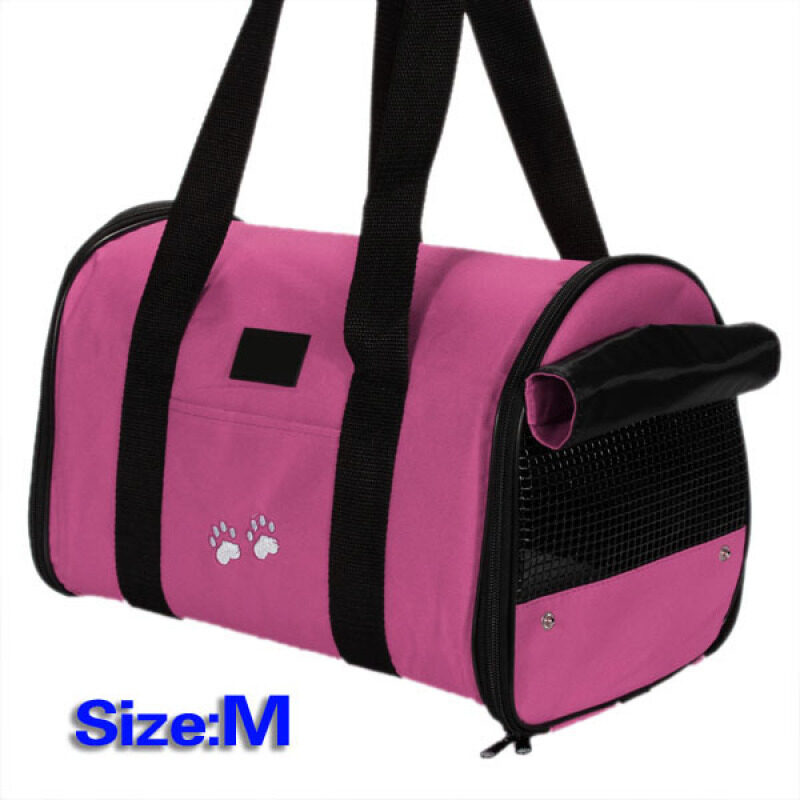 M Họa Tiết Cún Cưng Mèo Du Lịch Nhỏ Gọn Carrier Tote Bag Túi Thùng Túi Đeo Vai Túi Xách Dễ Dàng Mang Theo Giỏ Xách Thú Cưng-Đỏ Hồng 36*25*22Cm