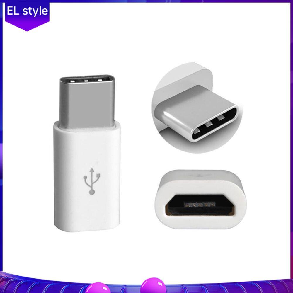 EL stysle-- Type C To Micro USB Converter Type-c Adapter Android Smartphone Jack Splitter Compatible Charge Data Transmission For Phone