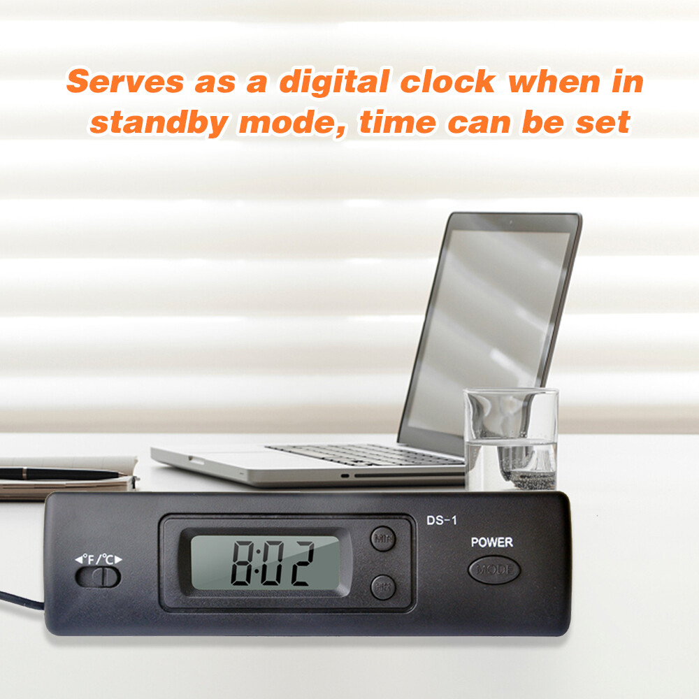 NANWEI Mini Electronic Digital Car Indoor Outdoor Multi-Function Time Temperature Display with Probe