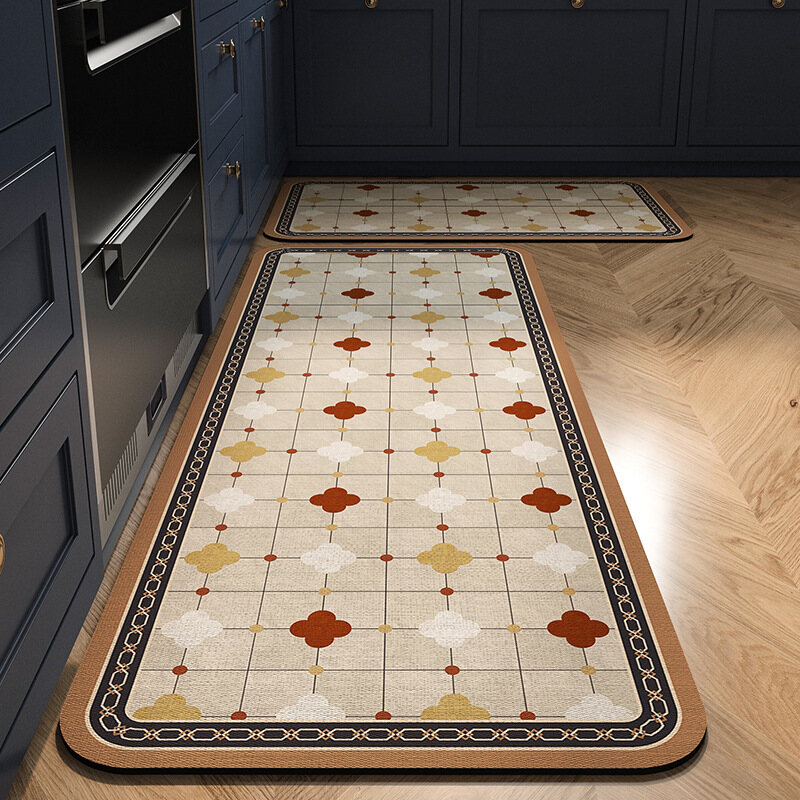 Non-Slip Kitchen Mat Natural Rubber Backing Diatomite Kitchen Rug Comfort Standing Mat Door Mat, Entrance Mat, Kitchen Floor Mat Dirt Resist & Easy to Clean Entryway Rug Welcome Mat Outdoor/Indoor Mat