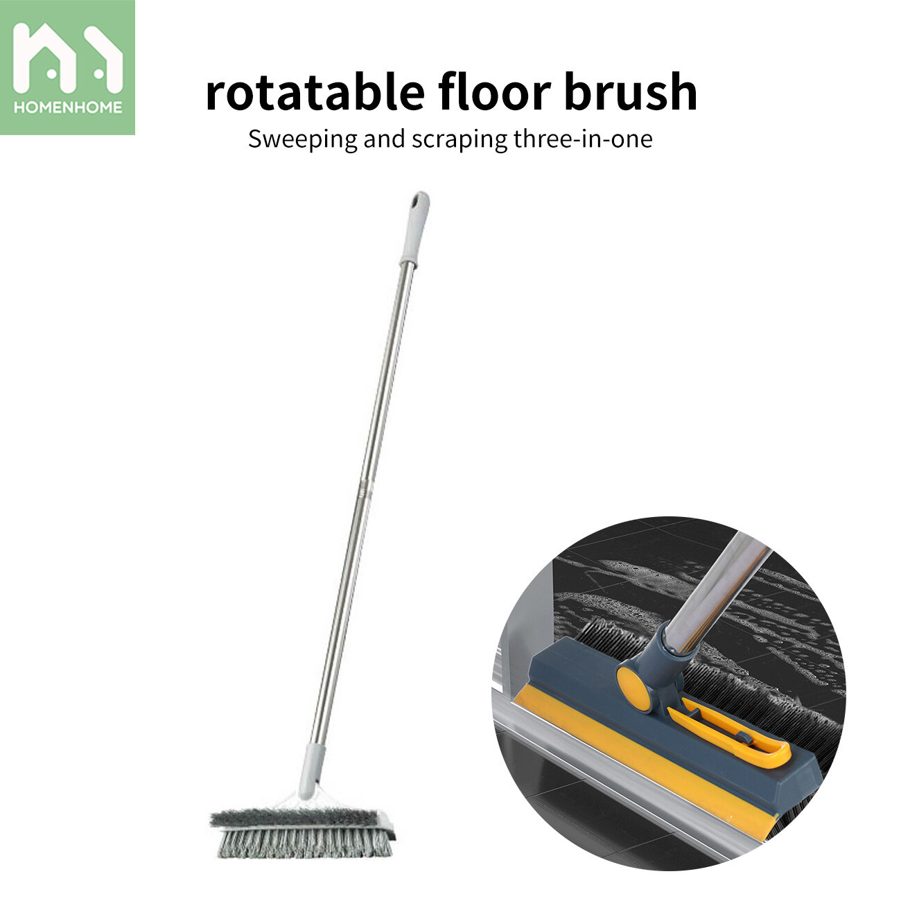 Homenhome Magic Broom Brush Long Stick Toilet Brush Floor Cleaning Penyapu Lantai Alatan Sapu Berus Rumah Toilet Brush Floor Brush Pemberus Tandas Pemberus Lantai Pengosok Penggosok Lantai