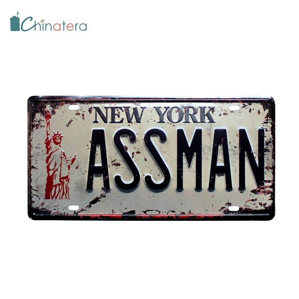 [Chinatera] Retro City Car License Plate Metal Tin Sign Plate Country Plaque Vintage Metal Poster Iron Painting Wall Poster Highway Pub Club Bar Cafe Decor