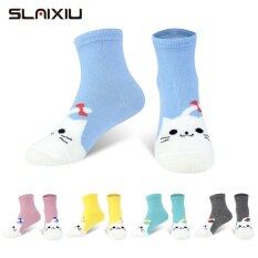 SLAIXIU 5-Pack Phim Hoạt Hình Động Vật Chàng Trai Cô Gái Vớ Cotton Mềm Cho Trẻ Em 1-10 Tuổi Vớ Trẻ Em Thở Vớ C823