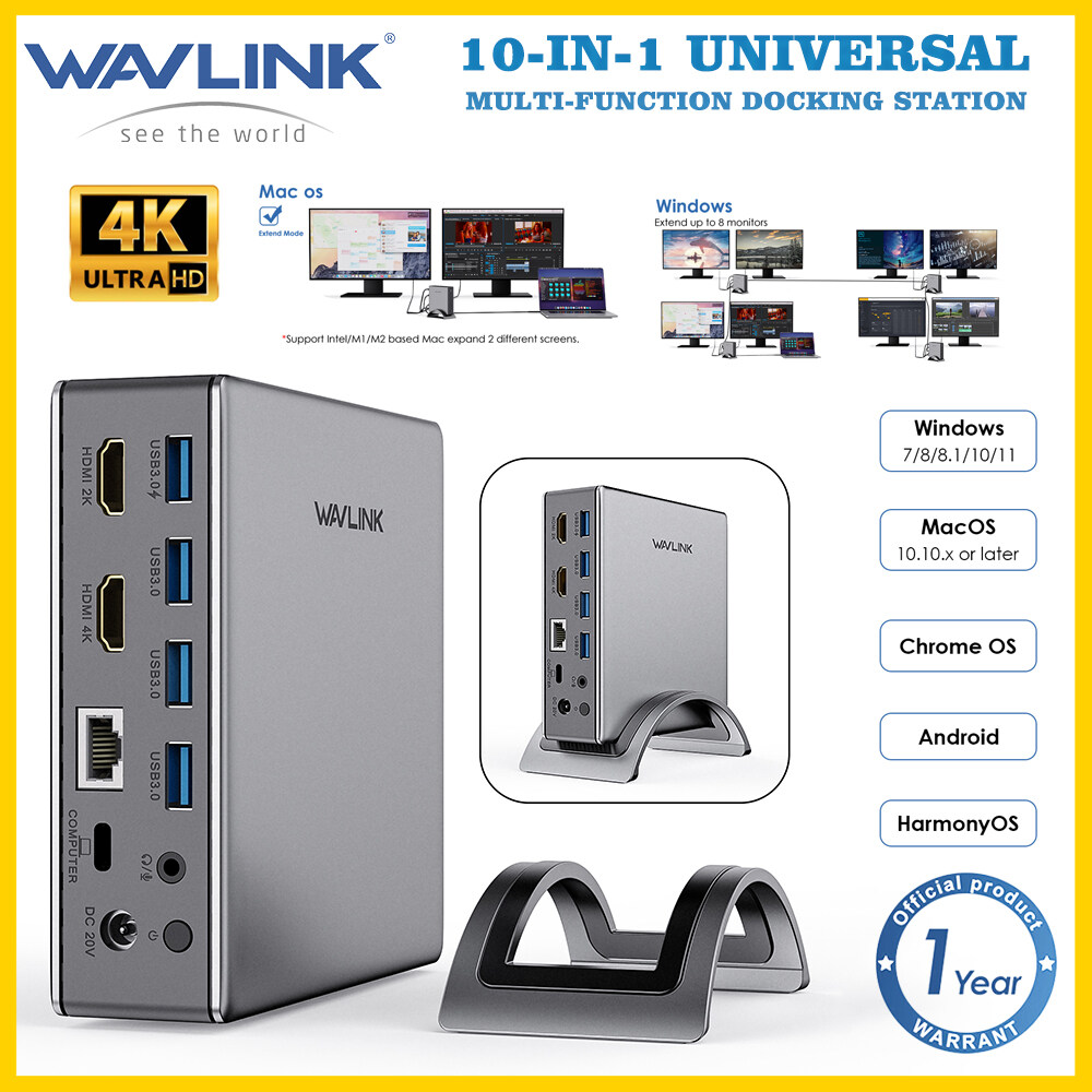 Wavlink 10 in 1 usb 3 0 dual monitor universal docking station with