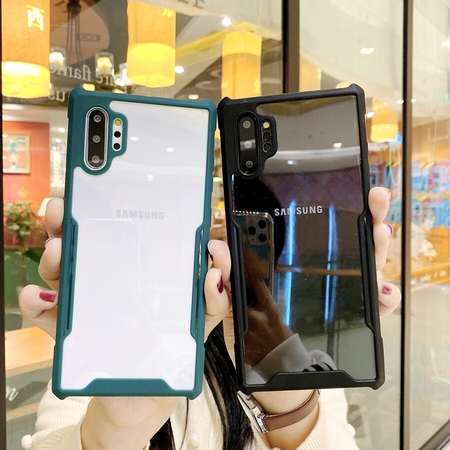 DIMBEPLY Ốp Lưng Cho Điện Thoại Samsung Galaxy Note 8 9 10 Plus 10 + / Note 20 Ultra Ốp Lưng Cứng Trong Suốt Chống Sốc Silicon + PC, Đối Với Samsung S21 Cộng Với/S21 Siêu