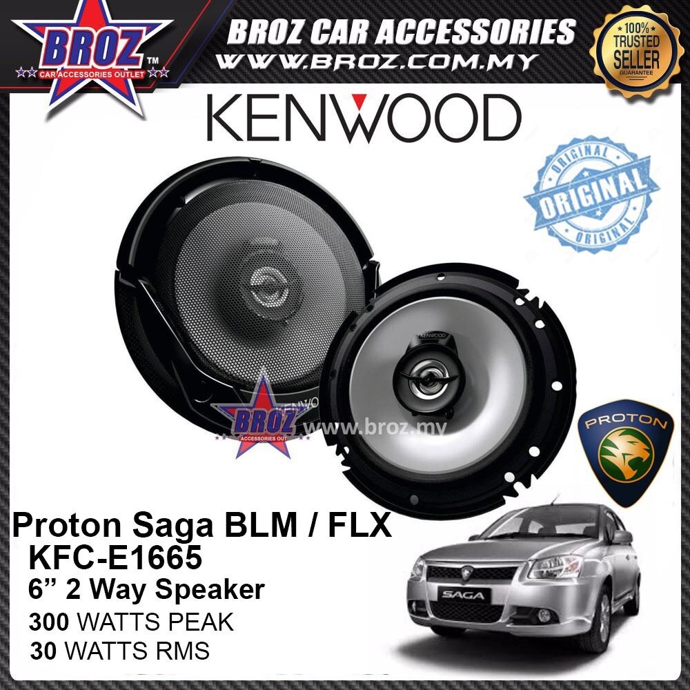 NEW Proton Saga BLM / FLX Front/Rear Kenwood KFC-S1666 6-1/2 2 Way ...