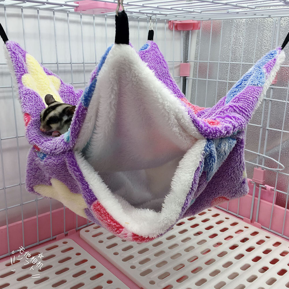 Warm Double Layer Hanging Hammock Sleeping Bag for Pet Sugar Glider Squirrel Hamster