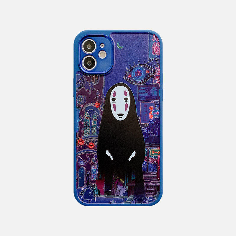 For iphone 12 pro max cute chinchilla pattern phone case transparent matte iphone 11 pro max xr xs max cover for iphone 7 8 plus se 2020 cartoon faceless man back cover casing