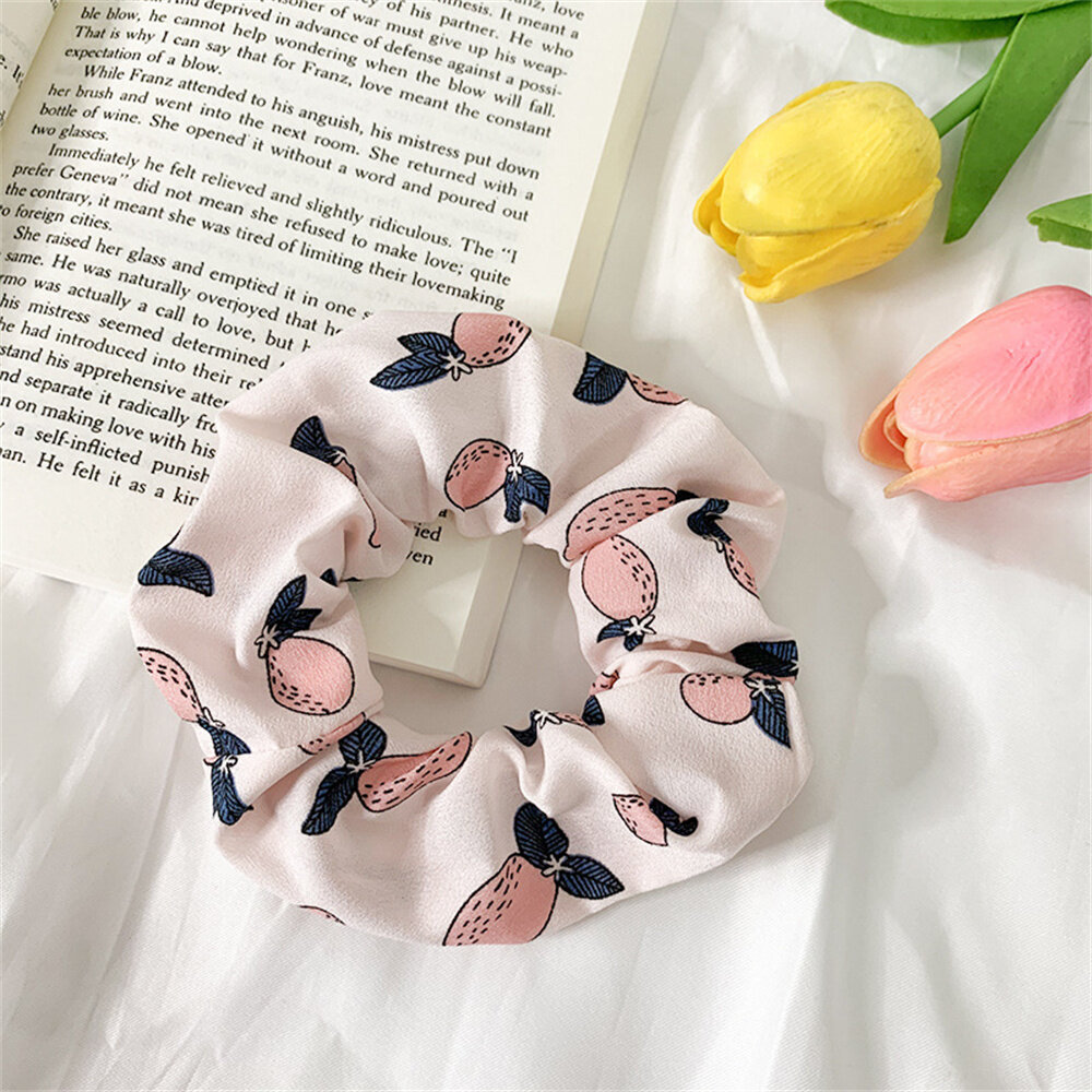 สีเขียววงดนตรีเกาหลีอุปกรณ์ผมเด็ก Scrunchies ผู้หญิงน่ารัก