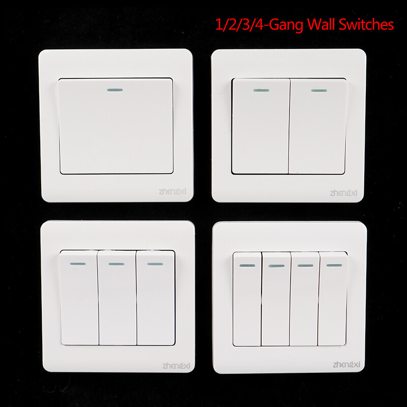 UNI 🔥Hot Sale🔥Wall Switch 1/2/3/4 Gang 1Way Button Wall Light Switch On / Off Push Button