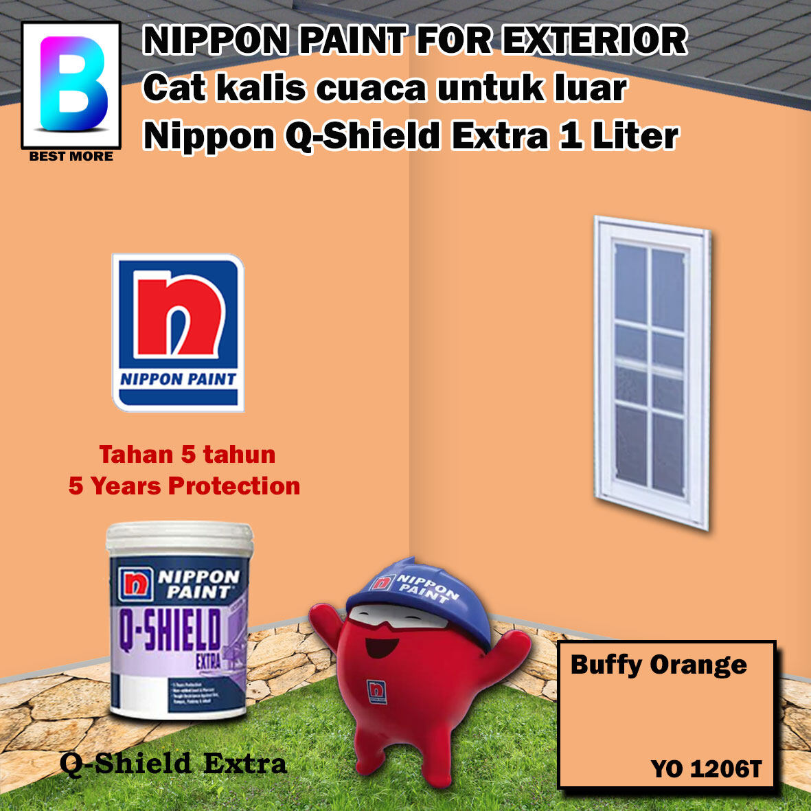 Nippon Paint Qshield Extra Exterior collection 1 & 5 Liter Buffy