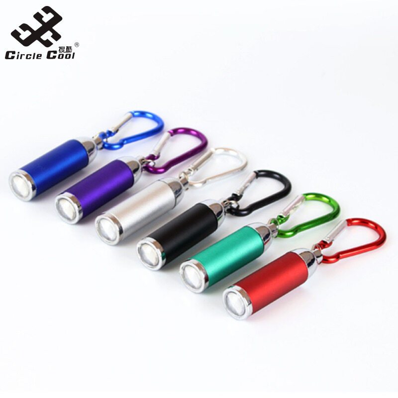 Led Zoom Mini Flashlight Telescopic Strong Light Torch With Keychain Pendant Creative Mountaineering Buckle Gift