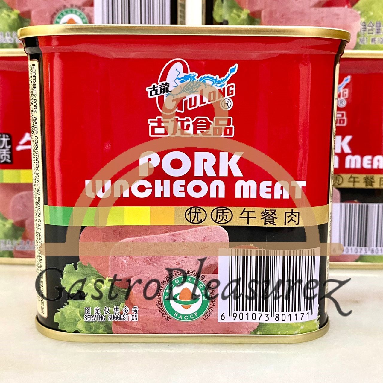 GuLong Pork Luncheon Meat 340g Ready Stock Imported China New