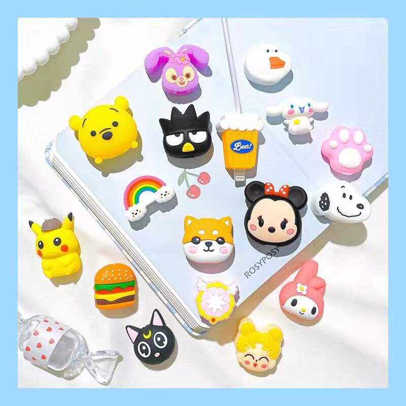 Universal Charging Cable Protector Cartoon Data Cord Protector Retainer Protective Covers For USB Lightning Cable [cchoice]