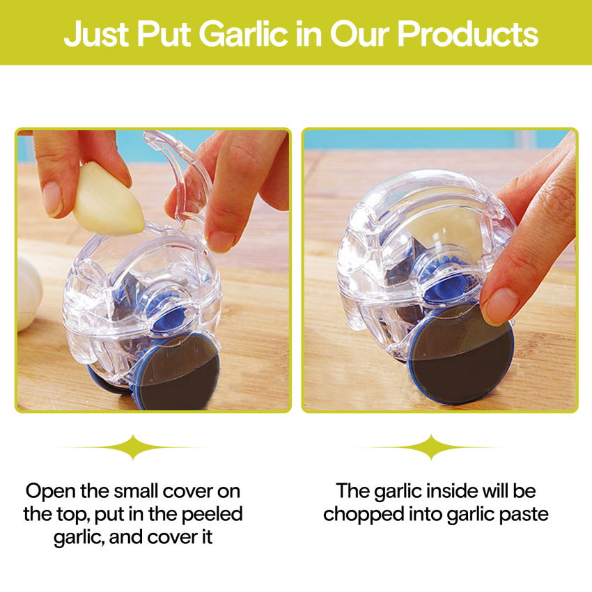 Garlic Mincer, Rolling Garlic Chopper, Garlic Roller, Garlic Peeler, Garlic Crusher, Chef Kitchen Tools, Easy to Clean,