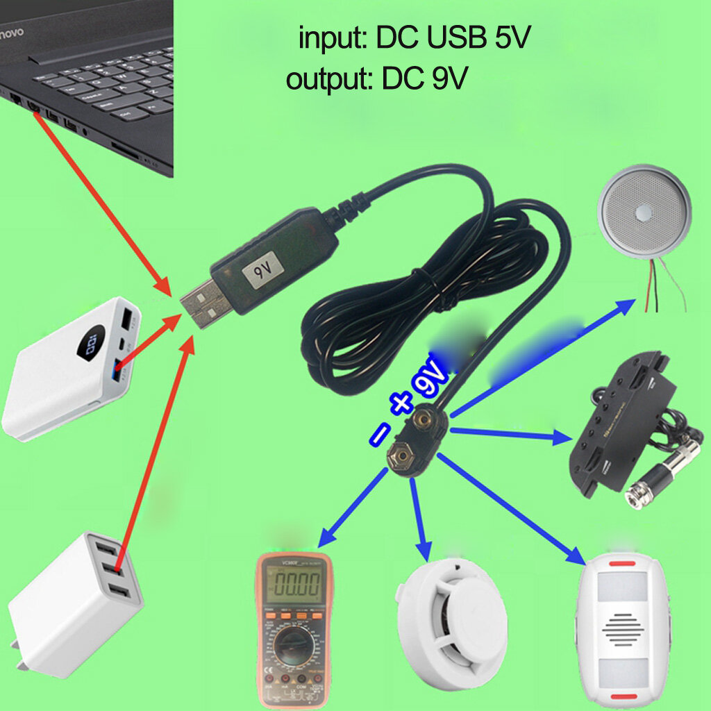 Power Boost Line 5v To for Dc 9v Step Up Module Converter Adapter Cable Plug for Digital Camera Clocks with Type C Adapt