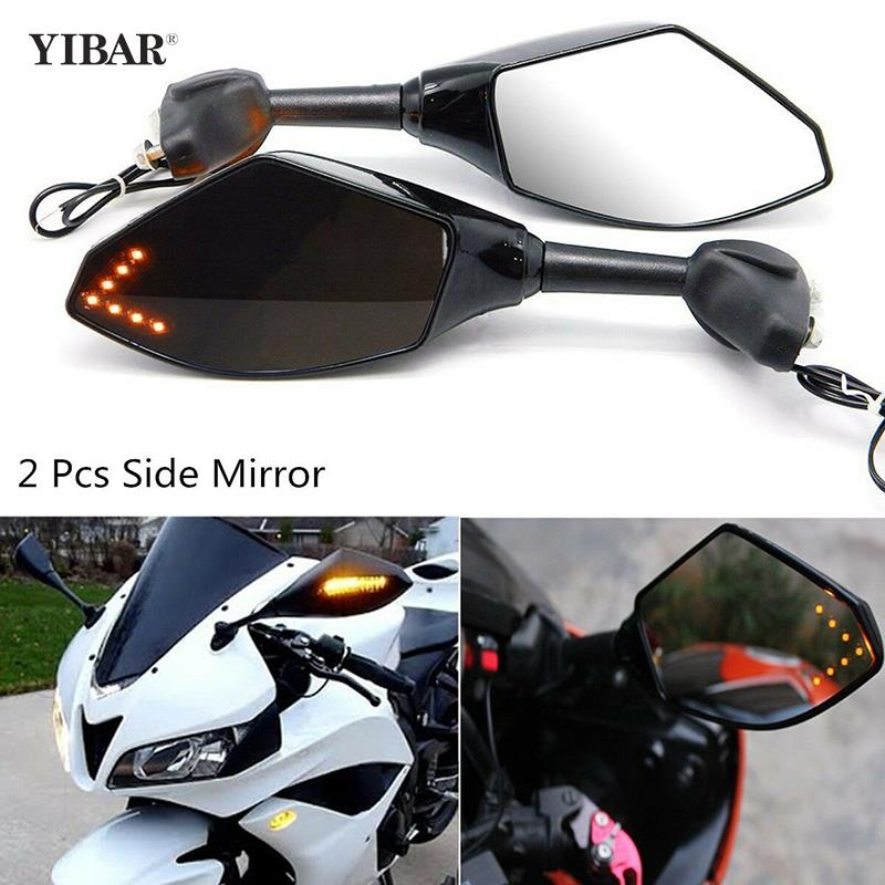 {：”}：“ 2Pcs Motorcycle Rearview Side Mirrors With LED Turn Signals (Left & Right)