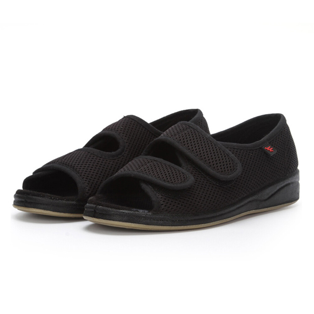 Lesvago Diabetes widened shoes for the elderly Adjustable size shoes with thumb valgus deformity after fat and swelling of feet Size 36-41