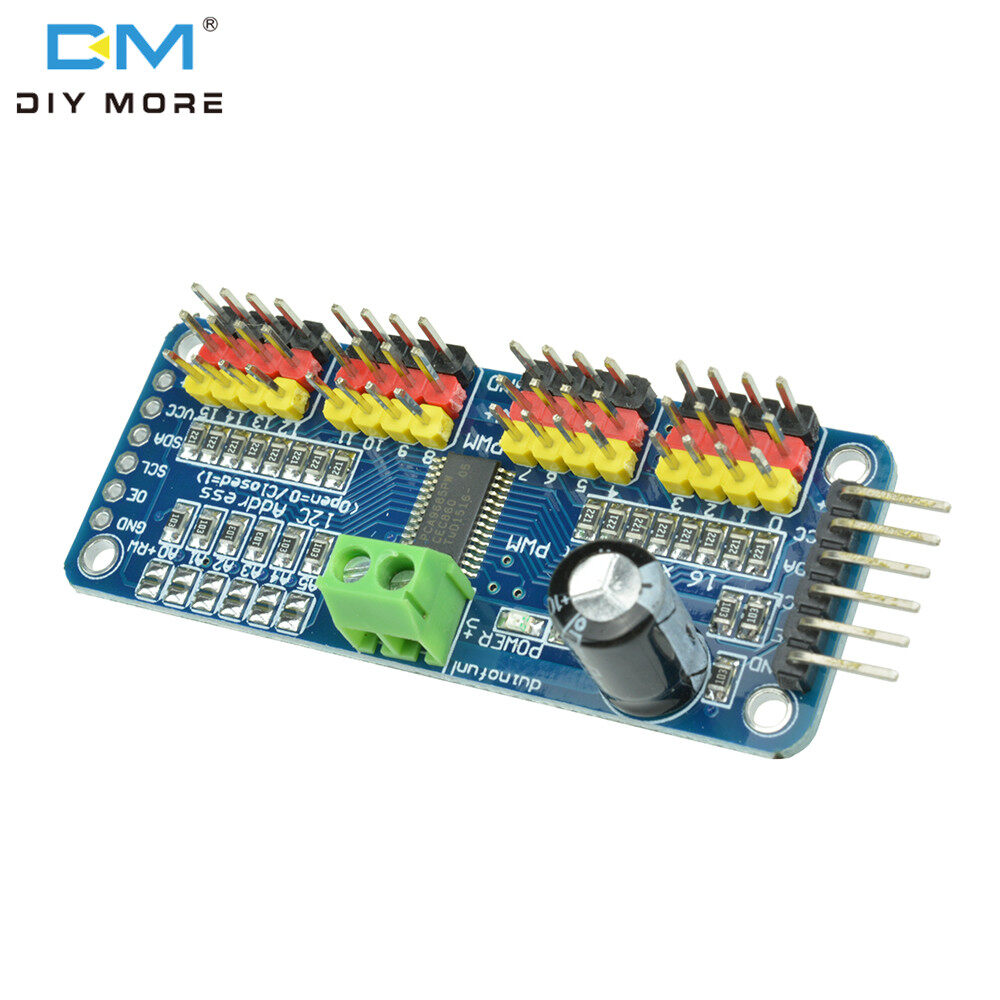 diymore PCA9685PW 16 Kênh giao diện PWM / Servo Driver-I2C 12-bit Mô-đun PCA9685 Mô-đun Raspberry pi Shield Mô-đun servo
